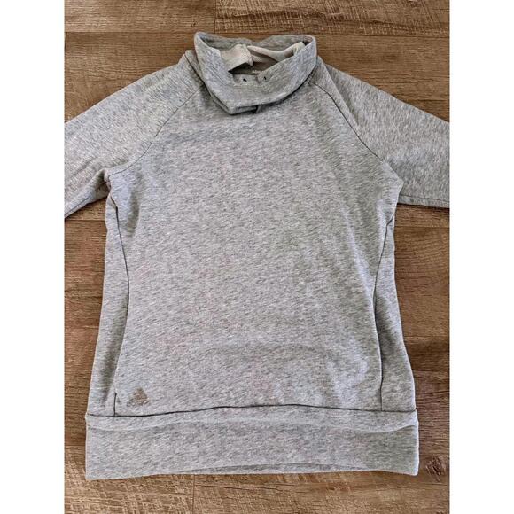 Adidas Sweatshirt Women's Medium Gray Pullover Funnel Neck - Picture 2 of 9